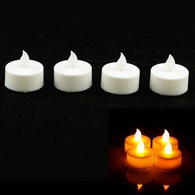 PZCD MY-05 Round Style Flame Twinkle LED Candle with Yellow Light - 4 Pcs