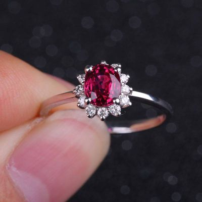 Engagement Rings 100% Natural Ruby 18K Gold Au750 Fashion Finger Decoration