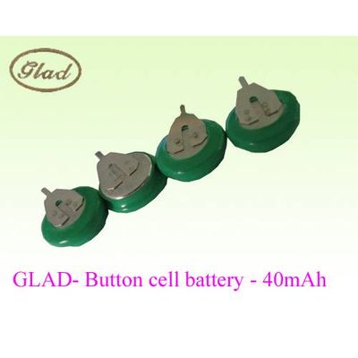 1.2V 40mAh rechargeable NiMH Button Cell Battery