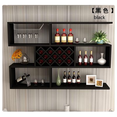 Multi-functional wall mounted wooden wine shelf wine cabinet ws002