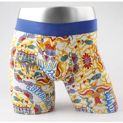 High quality allover full printing men's shorts underwear with cotton