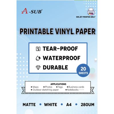 Wholesale A-SUB® Waterproof Durable Matte White Inkjet Vinyl Photo Paper