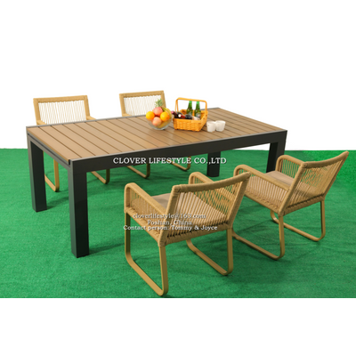 Rope weaving DINING SET with aluminum frame for Home. Hotel, Garden and Beach by Clover Lifestyle