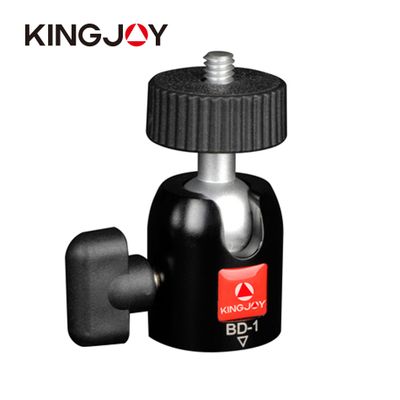 Kingjoy single lock knob design mini photo tripod ball head with UNC1/4''screw max load 3kg