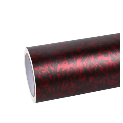 Ravoony Carbon Fiber Forging Red Vinyl Wrap