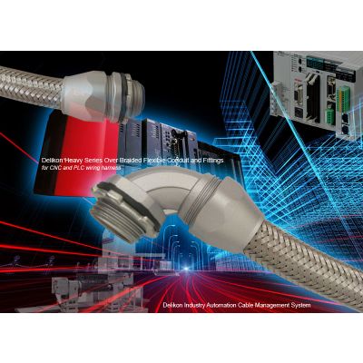 Delikon Heavy Series Over Braided Flexible conduit Heavy Series Fittings protect industrial ethernet