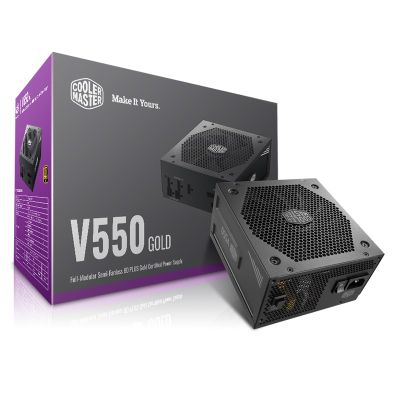 Cooler Master V550 PSU 550W power supply 80+ Gold Efficiency, Semi-fanless Operation, 16AWG PCIe Hig