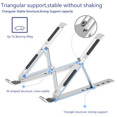 Portable Laptop Stand with 6 Angles Adjustable Laptop Computer Stand Aluminum Ergonomic Laptops Elev