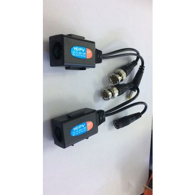 HD-CVI/TVI/AHD Passive Video Balun with Power Connector and RJ45 CAT5 Data Transmitter BNC Twisted