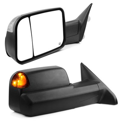 Pair for 2009-2015 Dodge Ram Pickup Power Heated Puddle Turn Signal Tow Mirrors