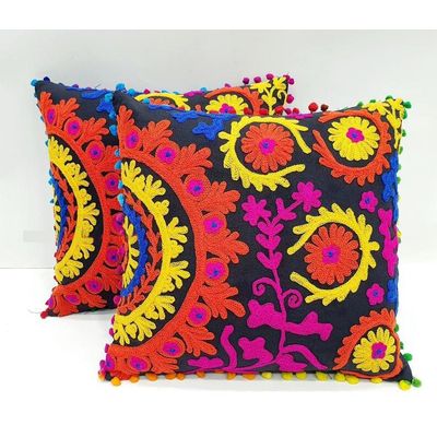 colorfull home decor cushion Cover Pom Pom Vintage Cushion Cover