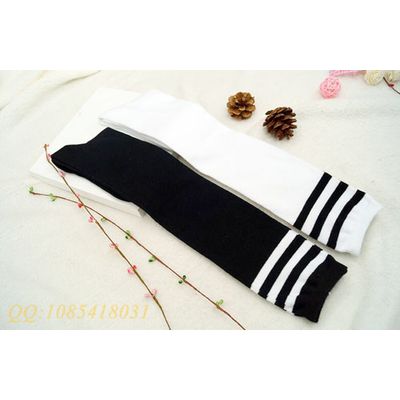Long classic students socks with three stripe From China socks supplier