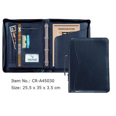 Executive Zip-Closed Organizer Padfolio with Pouch Pocket