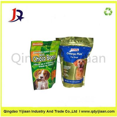 Dog food plastic bag with ziper