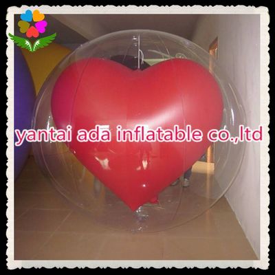 Inflatable Transparent Red Heart Ball