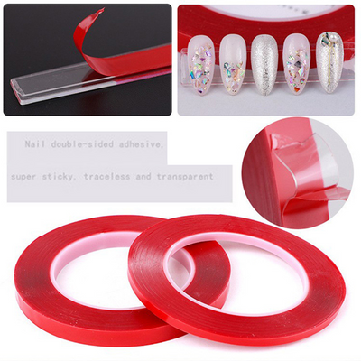 Double Sided Nail Art Adhesive Tape For Nail Art Display Creative Design Nail Stickers Strong Sticky