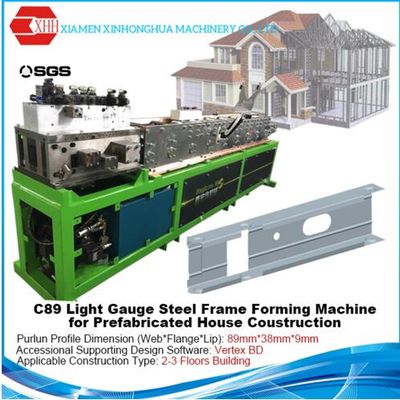 Light gauge steel frame C89 roll forming machine for prefabricated building