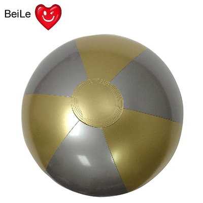 Customized 30 inches PVC solid gold color inflatable beach ball