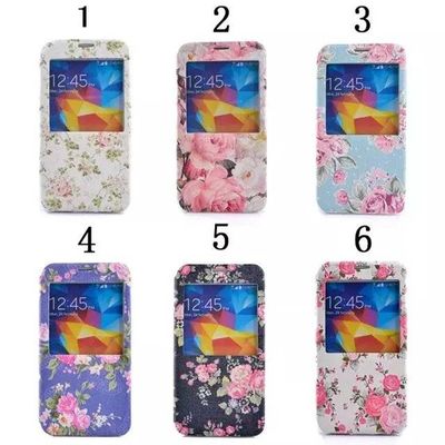 Patterned pu leather case cover window view stander cover for Samsung models galaxy series S7/S7 edg