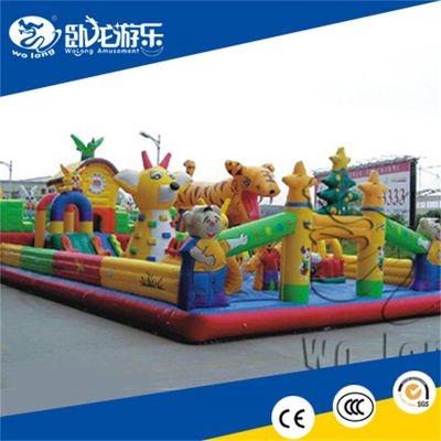 Factory outdoor portable giant trampoline water slide ship inflatable space slide