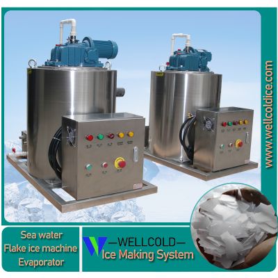 China 1T sea water flake ice machine evaportor for fishing boat with cheap price