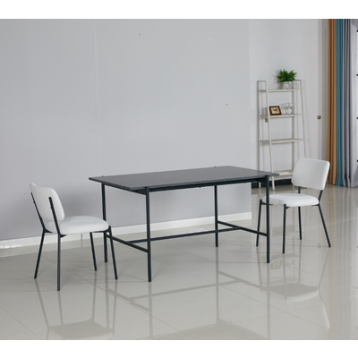 2023 New Style Home Furniture Sets Metal Frame with Melamine Table Top Dining Table Indoor Furniture