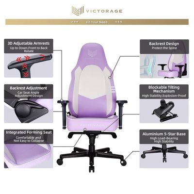 VICTORAGE Computer Gaming chair Office Chair Premium PU Leather(Purple) 2020