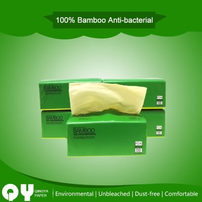 natural unbleached bamboo pulp soft facial tissue paper