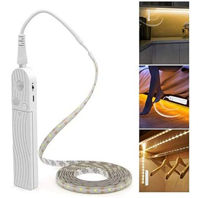 LED Under Cabinet Lighting Motion Sensor Activated Bed Stairs Wardrobe Lamp Tape Waterproof 5V USB C