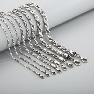 Kalen 2/3/4/5/6/7/8mm Stainless Steel Rope Twist Chain Necklace