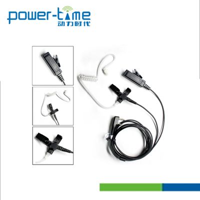 Professional surveillance 2 wire kits earpiece with medical grade acoustic tube for 2 way radio