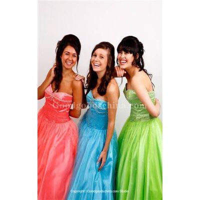 A-line Sweetheart Sleeveless Organza and Satin Bridesmaid Dresses with Ruffles and Beading (GWBM0099
