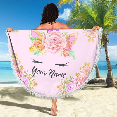 High quality wholesale customized round beach towel with tassel