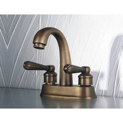 Two Handles Antique Brass Widespread Bathroom Sink Faucet (LD-0612)