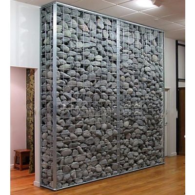 Decorative strong used wire gabion wall, stone wall