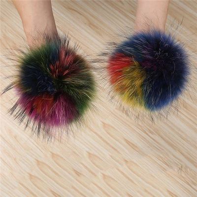 Fashion Wholesale Multi Color Raccoon Fur Pom Poms Ball