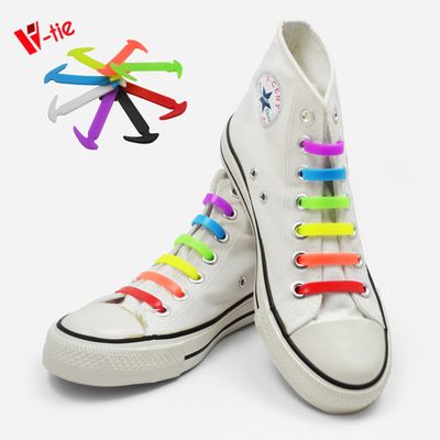 Colorful flat elastic shoelaces no tie shoelaces for kids 12pcs/set