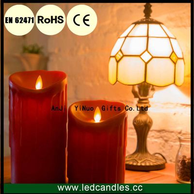 Hot Selling Flamelss Rechargable Wax Dripping LED Candles Set of 2