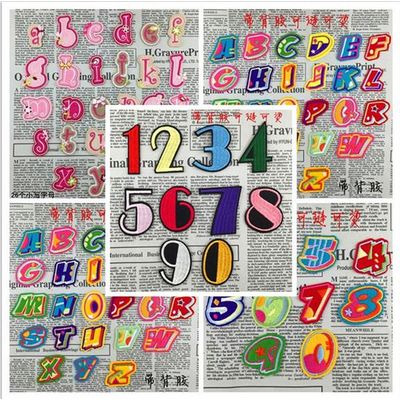 Number Letter music sign digital carton shape embroidery
