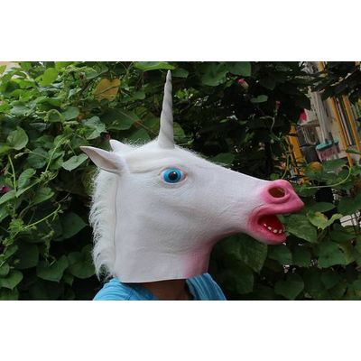 Youtumall Halloween Pink Mouth Unicorn Head Mask