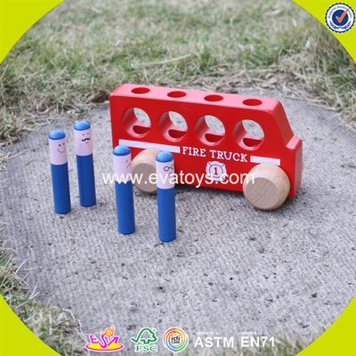 2017 wholesale baby wooden mini car toys cheap kids funny children W04A260