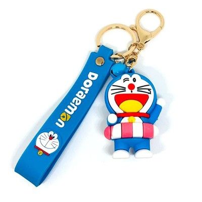 Adorable Doraemon Custom Rubber Keychain Small Promotional Gift Custom PVC Keychain