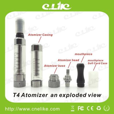 Hot T4 Atomizer for E-cigarette with Ego battery suit Evod/Protank/iClear Atomizer