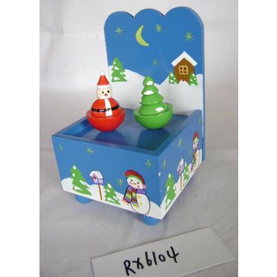 wooden christmas music box