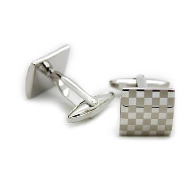 Guangdong factory outlet green imitation rhodium plating of vacuum laser squares cufflinks