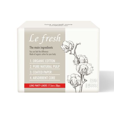 Le Fresh - Certified Organic 100% Cotton Sanitary Pads for Women - Daily Panty-Liners