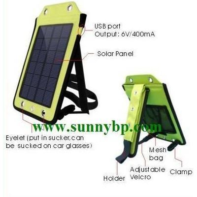 Portable solar backpack power for mobile phone