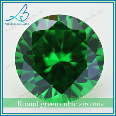 Factory price 3.5mm machine cut round cz emerald stone for ring