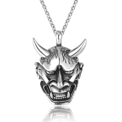 4636mm Big Evil Devil Demon Horn Skull Pendants Stainless Steel Hip-hop Rock Jewelry Mens Pendant