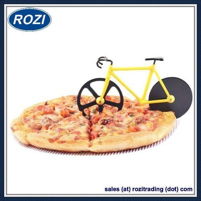 Bicycle Pizza Cutter Dual Stainless Steel Wheels Bike Pizza Knife